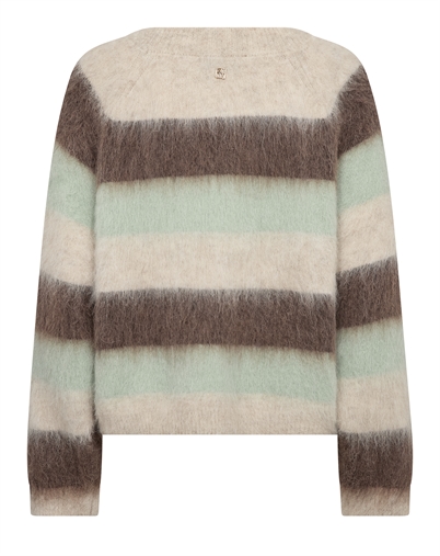 Mos Mosh - MMSuvi Stripe Strik - Frosty Green